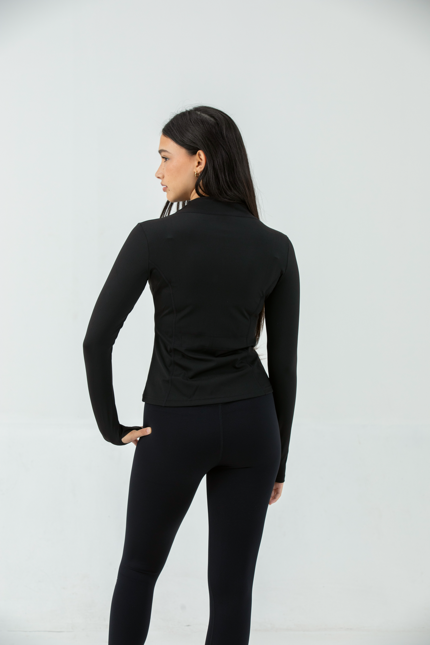 Besties Zipper Long Sleeve Zip Top – Black