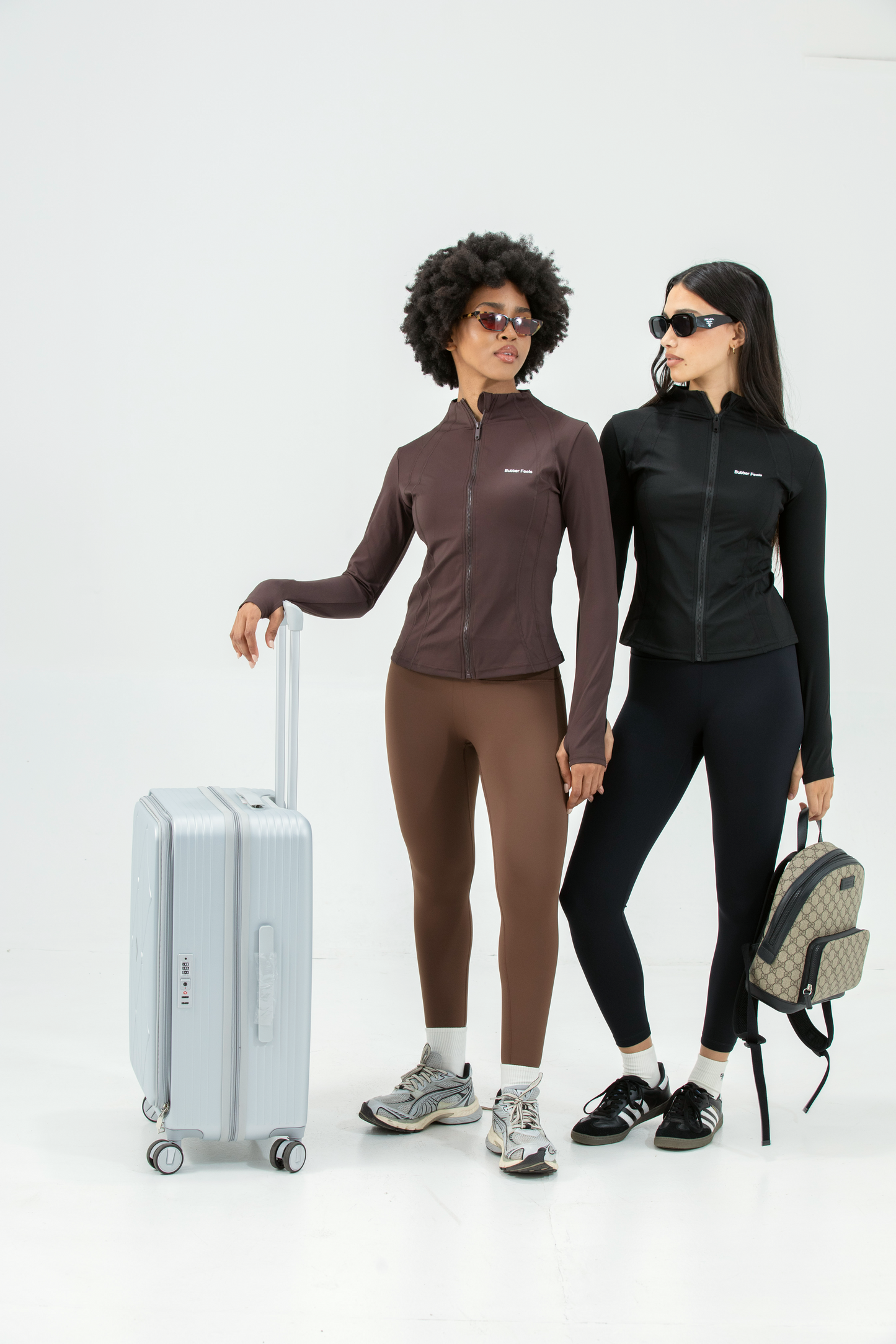 Besties Zipper Long Sleeve Zip Top – Brown