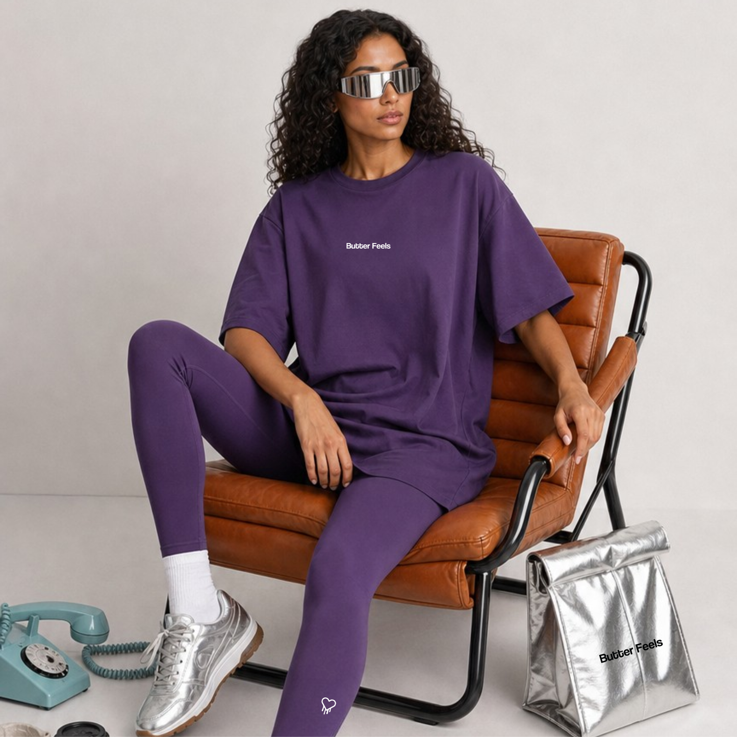 Butter Feels Short Sleeve Oversized T-shirt - Purple