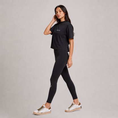 Butter Feels Short Sleeve Turtle Neck T-shirt - Black
