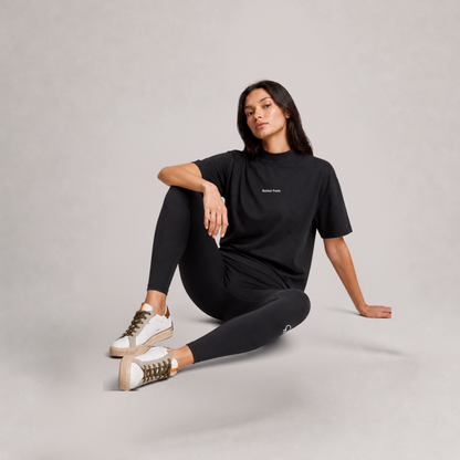 Butter Feels Short Sleeve Turtle Neck T-shirt - Black