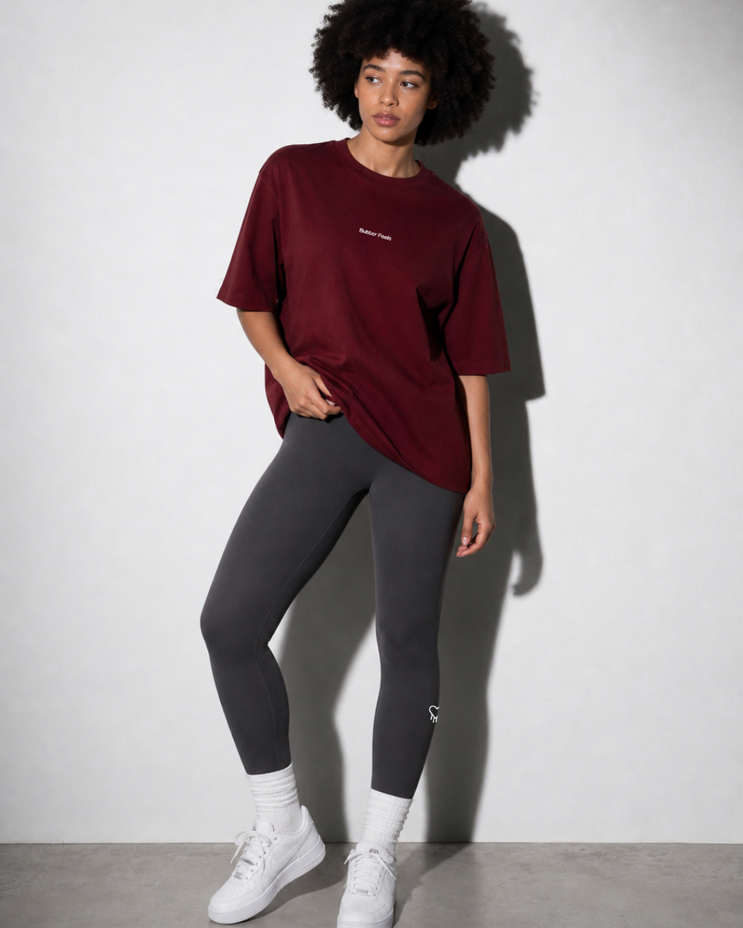 Butter Feels Short Sleeve Oversized T-shirt - Burgundy