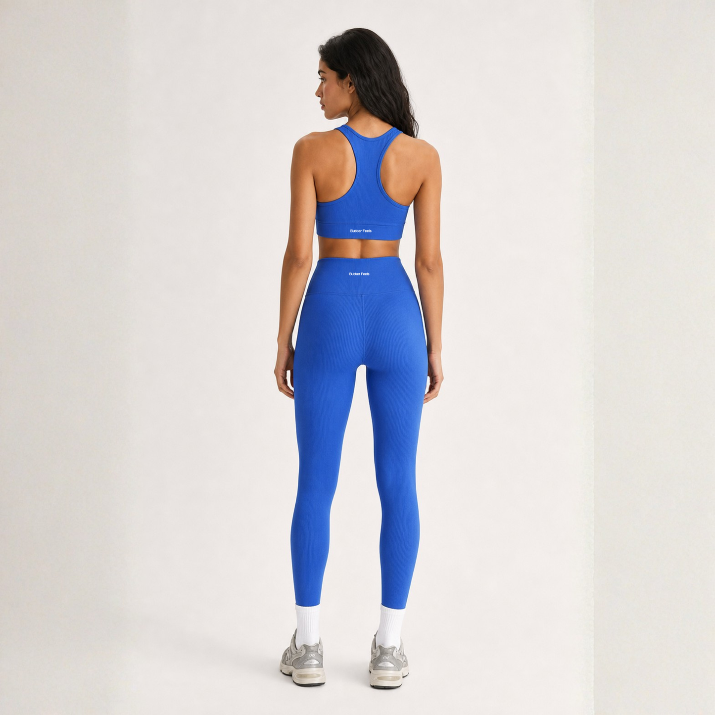 Ribbed Zip Sports Bra - Electric Blue