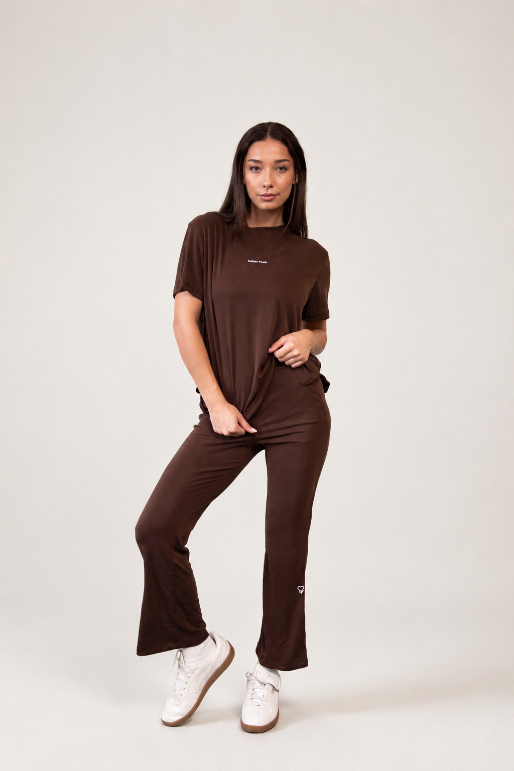 Modal Short Sleeve Co-Ord Set - Chocolate
