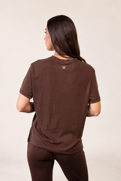 Modal Short Sleeve Co-Ord Set - Chocolate