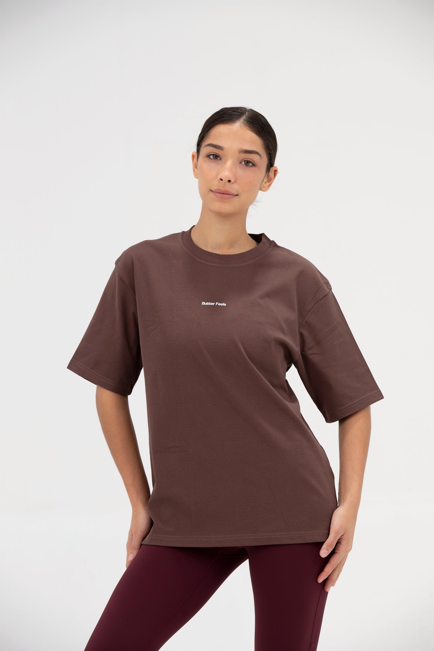 Butter Feels Short Sleeve Oversized T-shirt - Coffee Brown