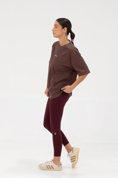 Butter Feels Short Sleeve Oversized T-shirt - Coffee Brown