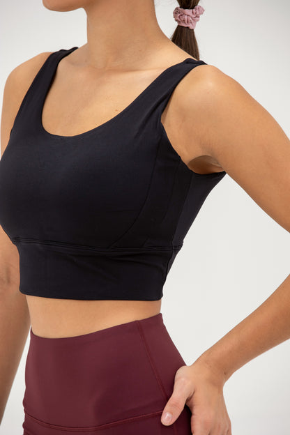LikeSkin® Crop Sports Bra - Black