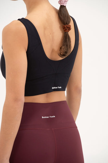 LikeSkin® Crop Sports Bra - Black