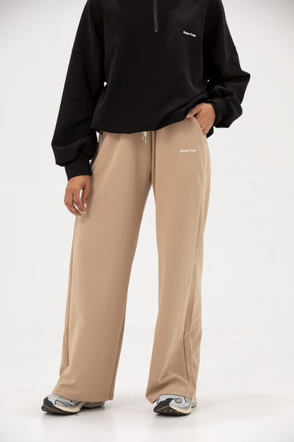 Straight Leg Sweatpants - Latte Beige