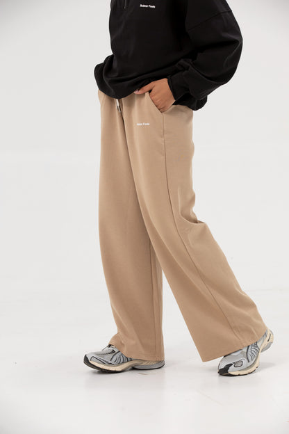 Straight Leg Sweatpants - Latte Beige
