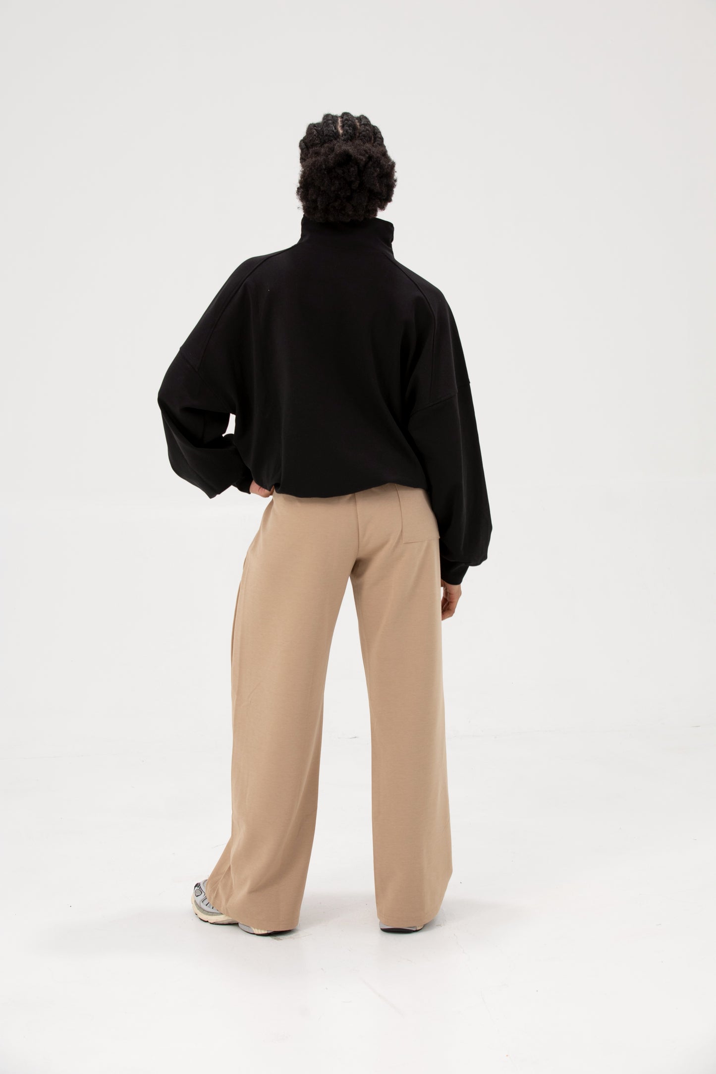 Straight Leg Sweatpants - Latte Beige
