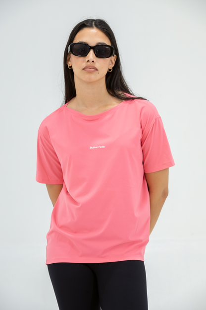 Everyday Active Longline Tee - Coral Pink