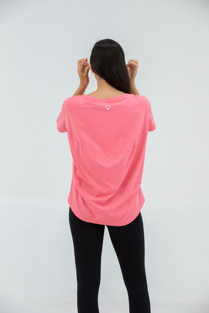 Everyday Active Longline Tee - Coral Pink