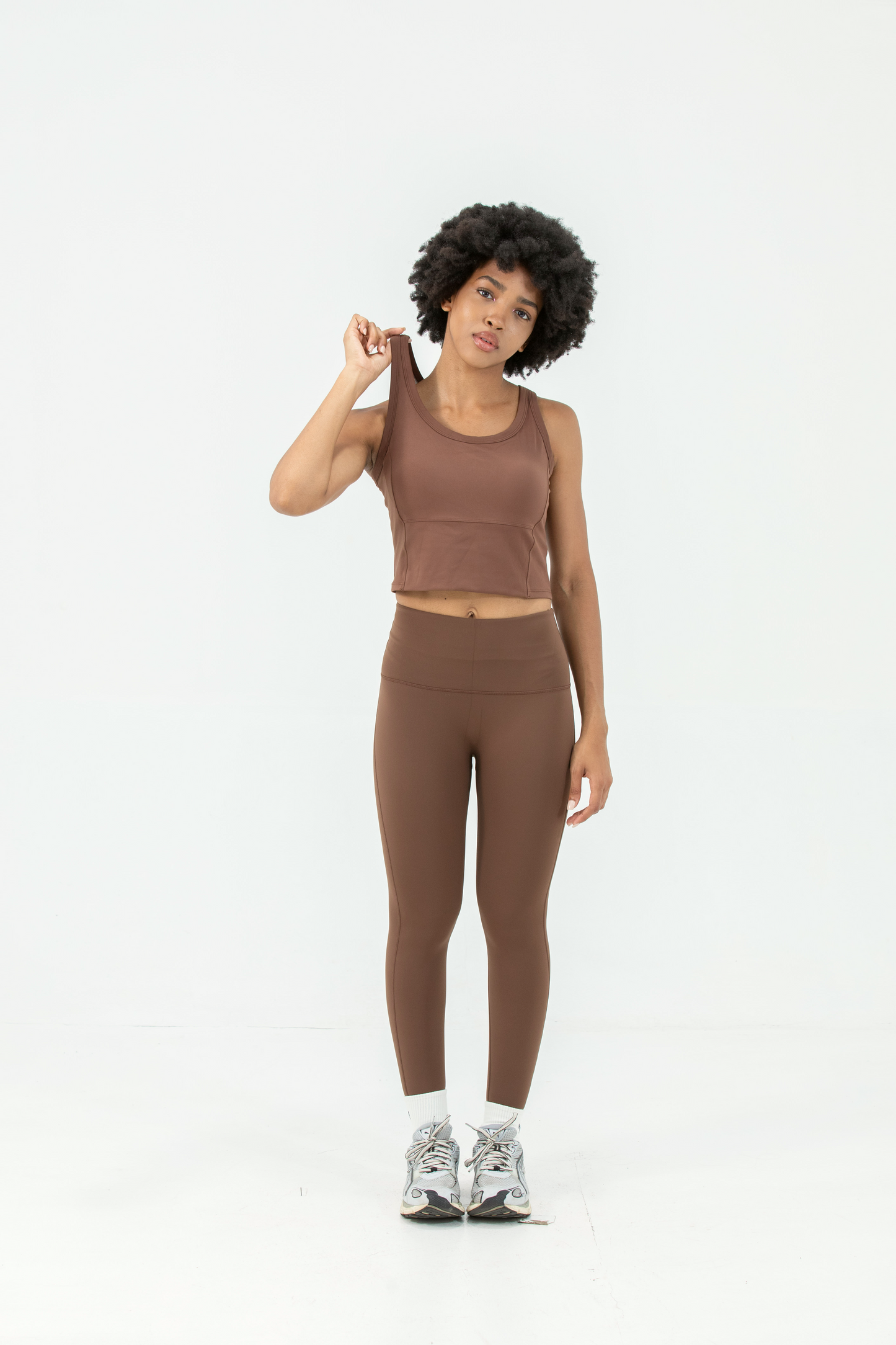 LikeSkin® Crop Sports Bra - Brown