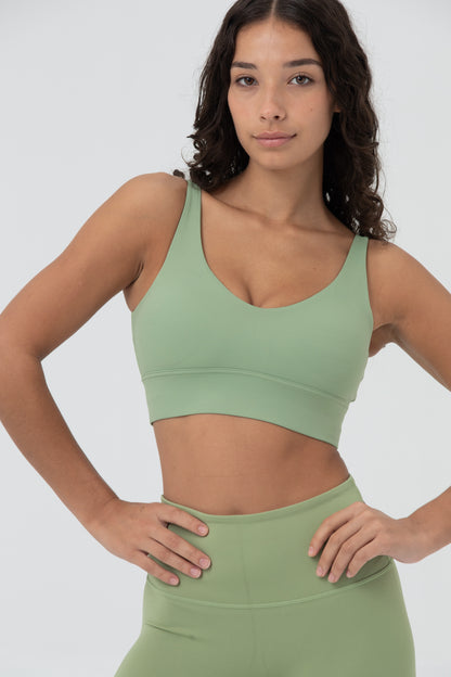 LikeSkin® Seamless Open back Sports Bra - Pistachio