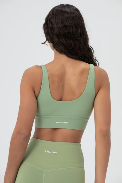 LikeSkin® Seamless Open back Sports Bra - Pistachio