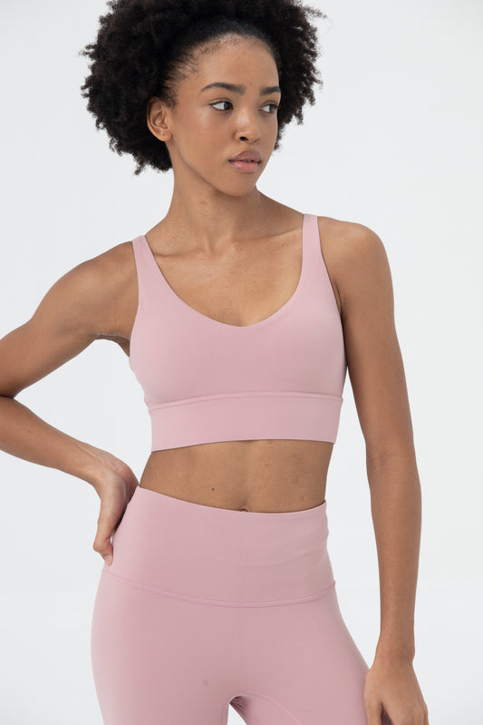 LikeSkin® Seamless Open back Sports Bra - Pink Torpe