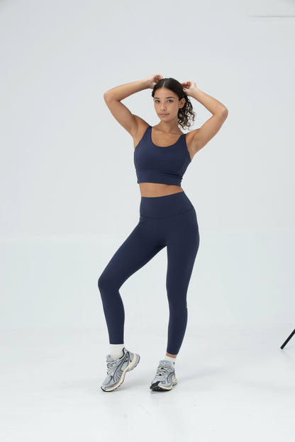 LikeSkin® Seamless Open back Sports Bra - Tokyo Midnight Blue