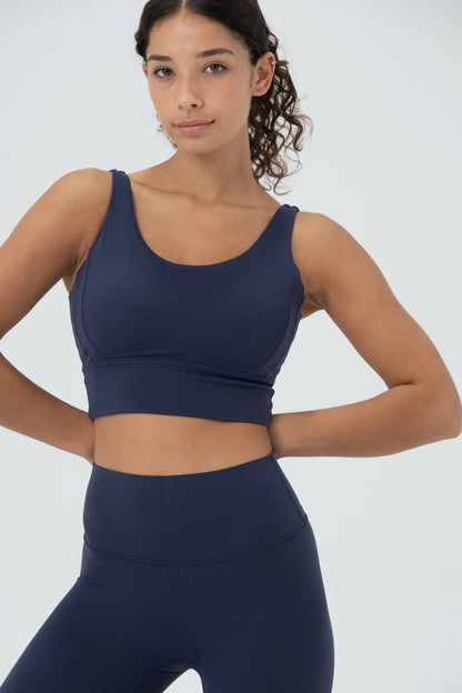 LikeSkin® Seamless Open back Sports Bra - Tokyo Midnight Blue