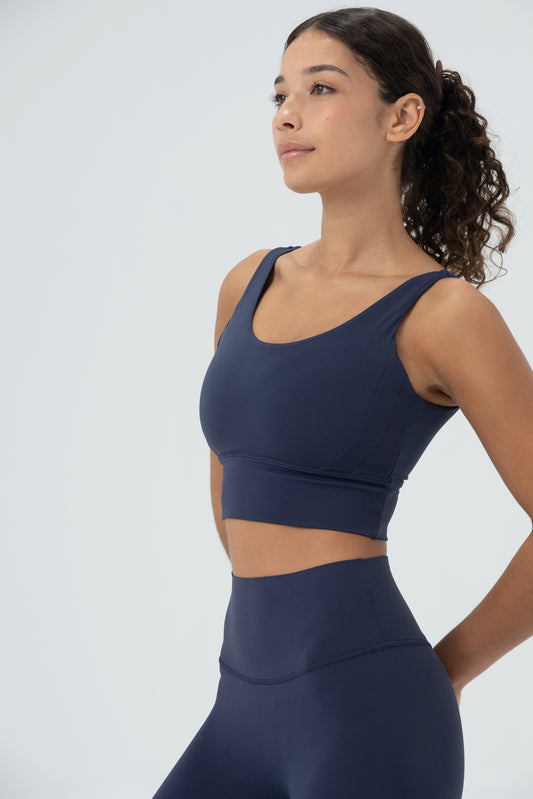 LikeSkin® Seamless Open back Sports Bra - Tokyo Midnight Blue (Pre-Order, 12-14 days)