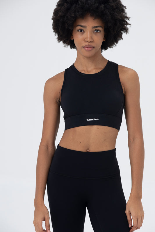 LikeSkin® Cross back Sports Bra - Black (Pre-Order, 12-14 Days)