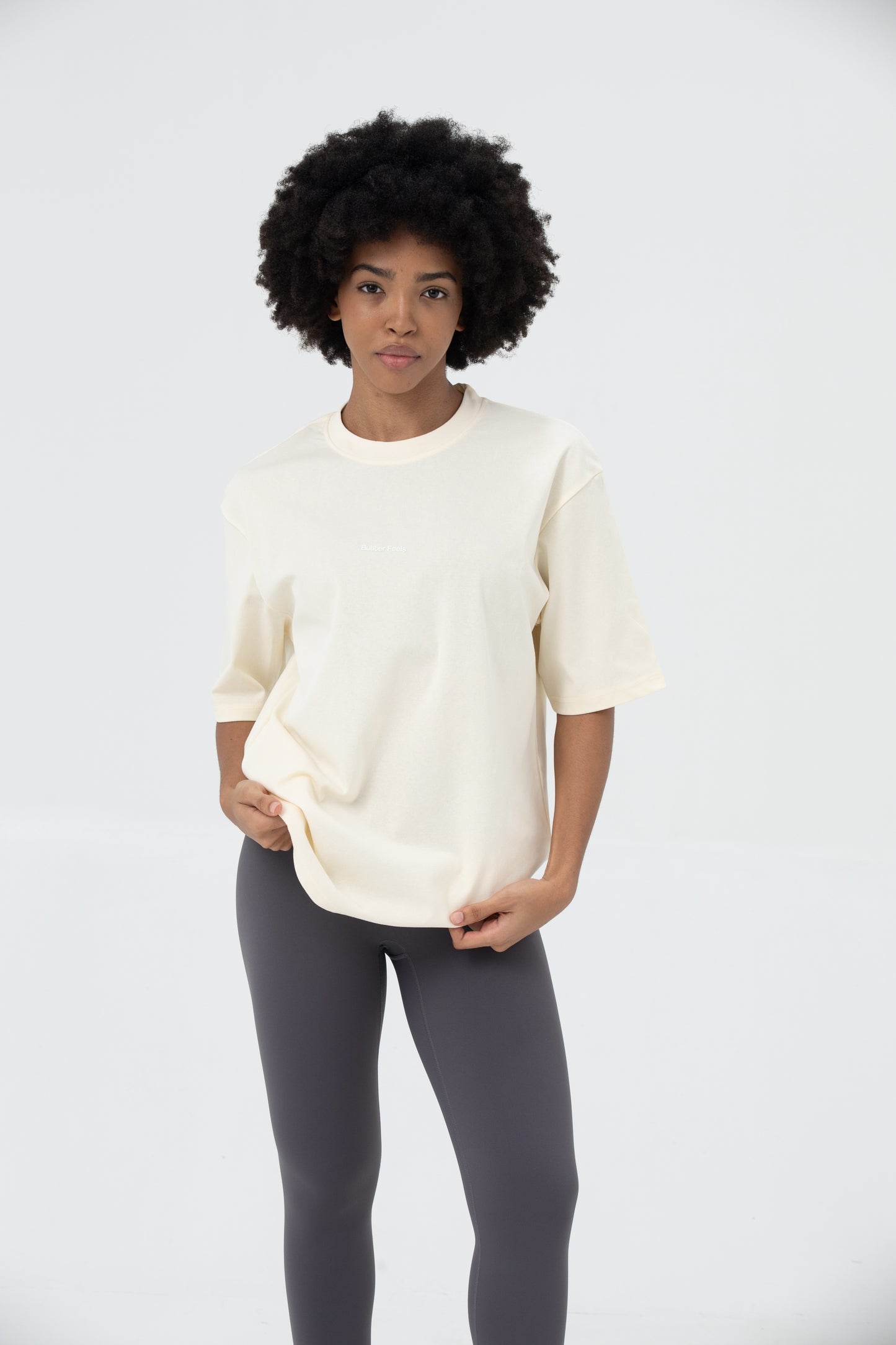 Butter Feels Short Sleeve Oversized T-shirt - Butter Cream
