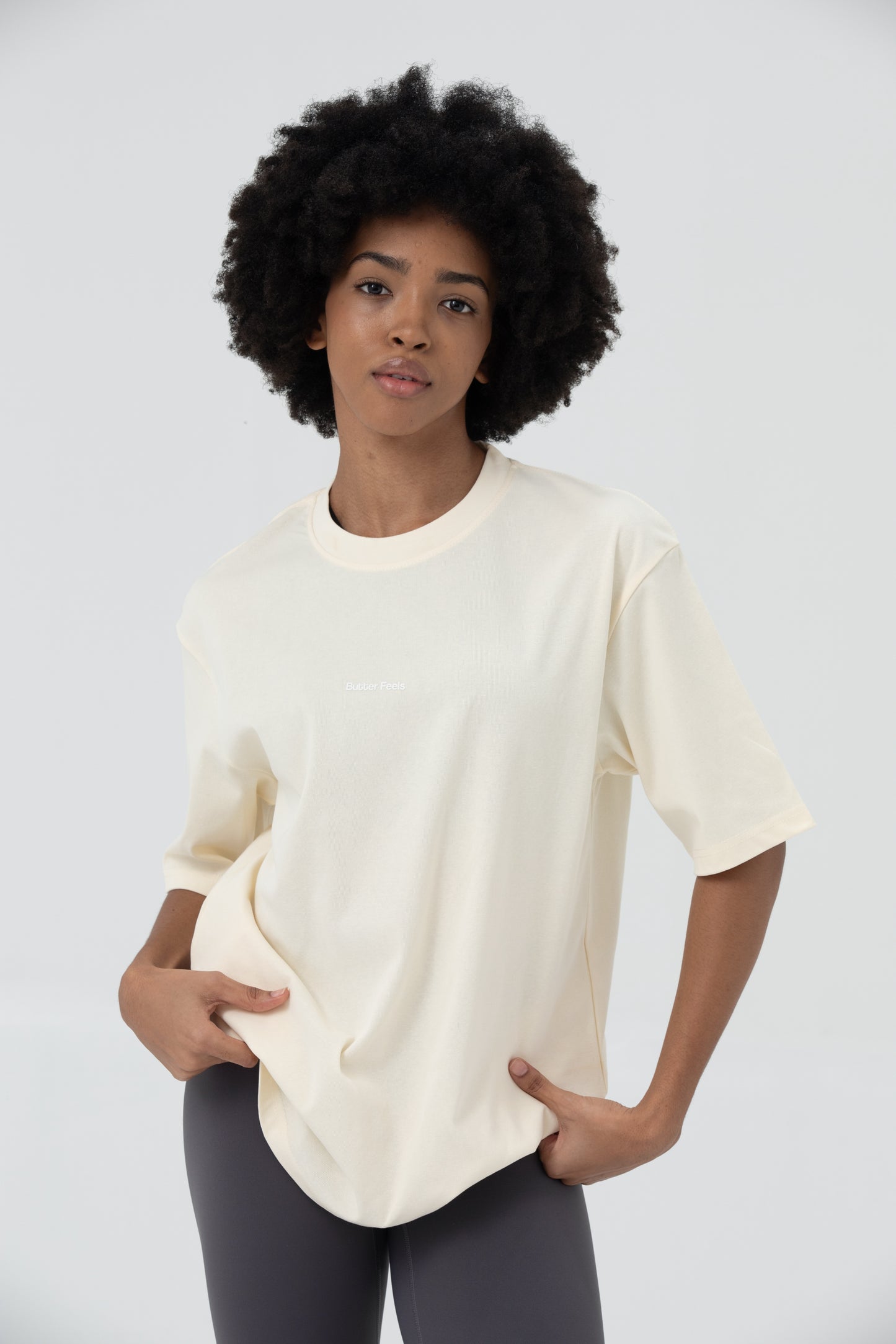 Butter Feels Short Sleeve Oversized T-shirt - Butter Cream