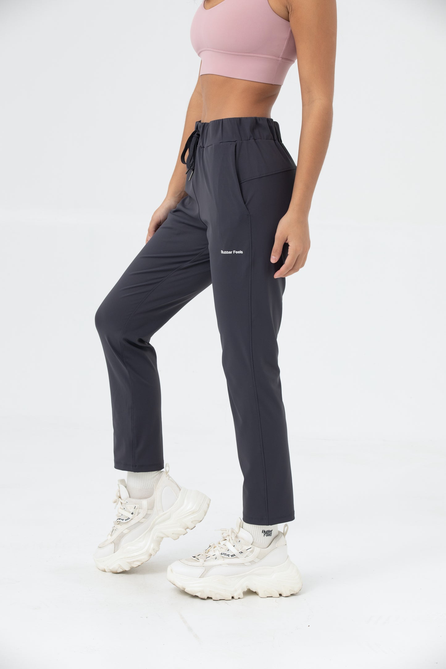 Straight Leg Sports Pants - Midnight grey