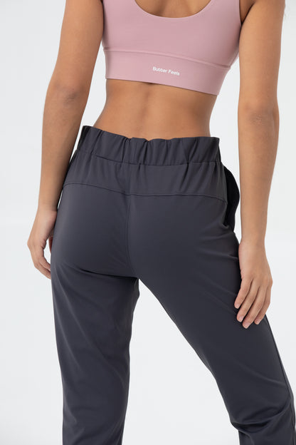 Straight Leg Sports Pants - Midnight grey